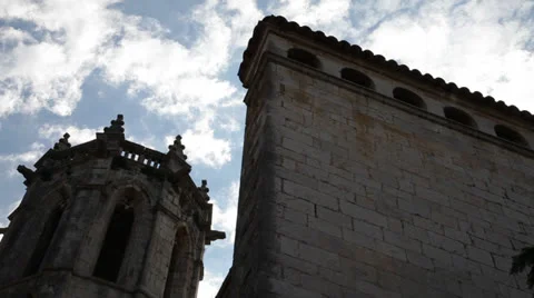 Ancient gothic temple silhouette Stock Footage 25227891
