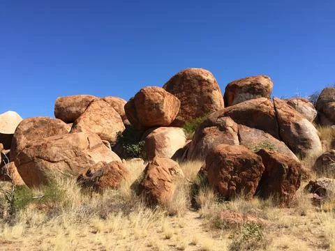 Ancient Granite Boulders at Devils Marbles, Northern Territory Stock Photos