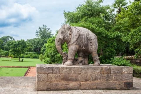 Ancient Granite Elephant Stock-Fotos
