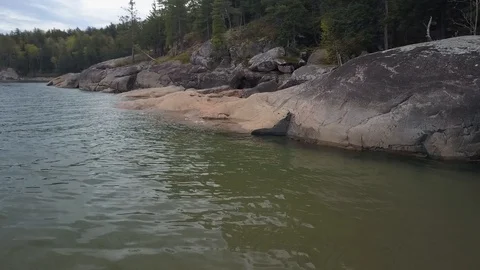 Ancient granite shoreline Stock Footage 86458035