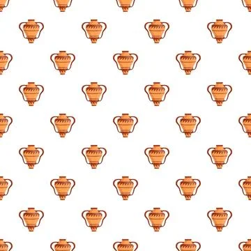 Ancient greek amphora pattern repeating seamless background Stock Illustration