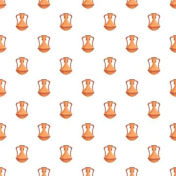 Ancient greek amphora pattern repeating seamless background Illustration