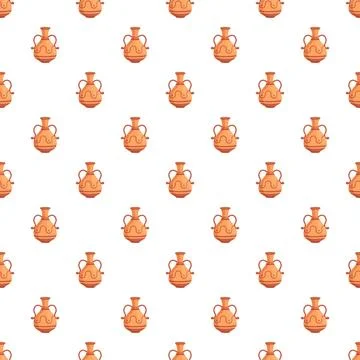 Ancient greek amphora pattern repeating on white background Stock Illustration