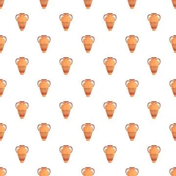 Ancient greek amphora seamless pattern illustrating culture Stock Illustration