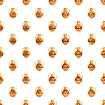 Ancient greek amphora seamless pattern illustrating culture Stock Illustration