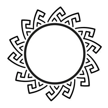 Ancient Greek black frame pattern, round antique border from Greece Illustrazione stock