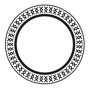 Ancient Greek black frame pattern, round antique border from Greece Illustrazione stock