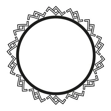 Ancient Greek black frame pattern, round antique border from Greece Stock Illustration