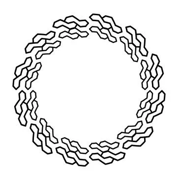 Ancient Greek black frame pattern, round antique border from Greece Stock Illustration