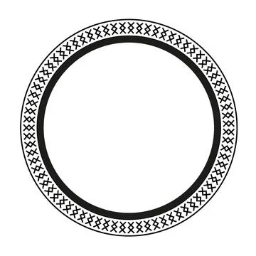 Ancient Greek black frame pattern, round antique border from Greece Illustrazione stock