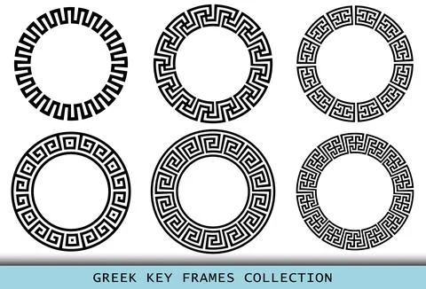 Ancient Greek black frames patterns, set of antique borders from Greece イラスト素材