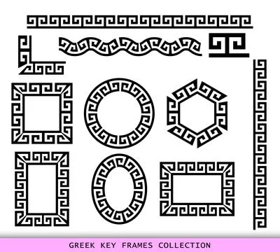 Ancient Greek black frames patterns collection, set of antique borders from Stockillustratie