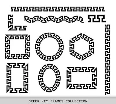 Ancient Greek black frames patterns collection, set of antique borders from Stockillustratie