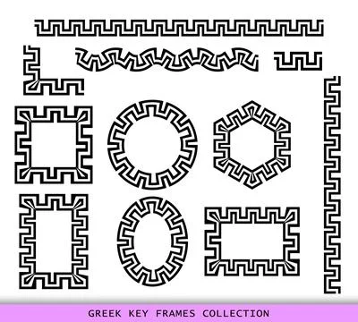 Ancient Greek black frames patterns collection, set of antique borders from Stockillustratie