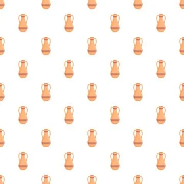 Ancient greek ceramic amphora pattern on white background Stock Illustration