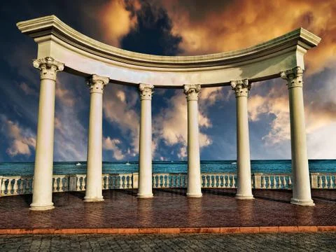 Ancient Greek columns Stock Illustration