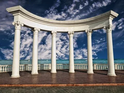 Ancient Greek columns Stock Illustration