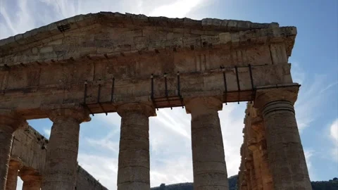 Ancient Greek Doric temple at Segesta. Stock Footage 240956320