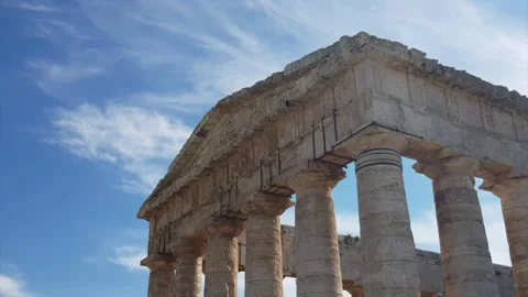 Ancient Greek Doric temple at Segesta. Stock Footage 240956375