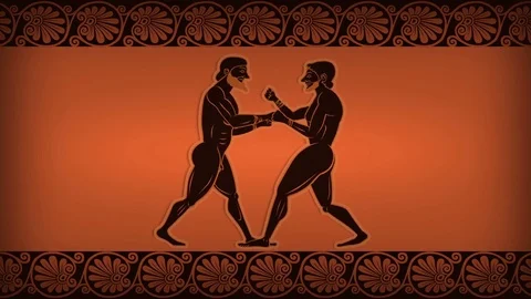 Ancient Greek Fighters Stock Footage