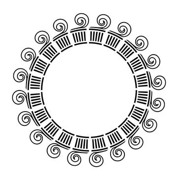 Ancient Greek frame with weves pattern, antique border from Greece Stock Illustration