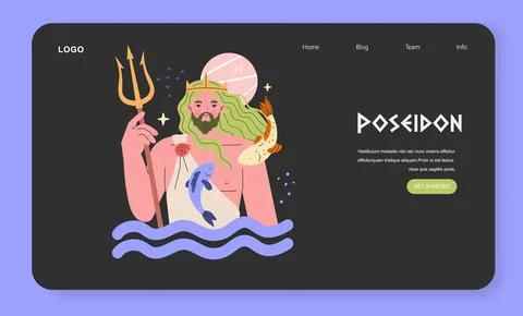 Ancient Greek Gods. Flat Vector Illustration Illustrazione stock