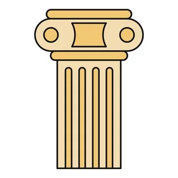 Ancient greek ionic column architecture with capital icon Stock-Illustration