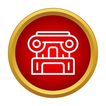 Ancient greek ionic column capital outline icon Stock Illustration
