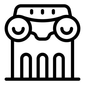 Ancient greek ionic order column capital icon showing style of architecture Stock Illustration