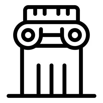 Ancient greek ionic order column icon showing fluted shaft and scroll volutes Stock Illustration