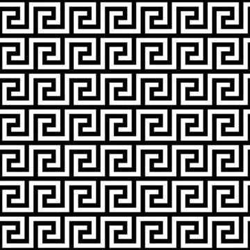 Ancient Greek key pattern - seamless borders from Greece - Meander art Stock Illustration