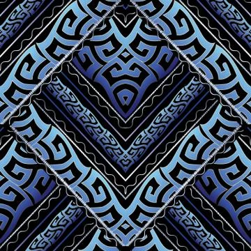 Ancient greek meanders seamless pattern. Vector abstract 3d background. Ilustración de archivo