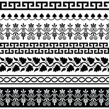 Ancient Greek pattern - seamless set of antique borders from Greece Stock Illustration