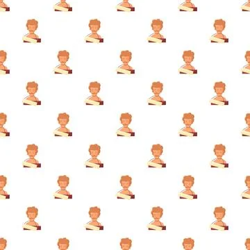 Ancient greek philosopher bust repeating pattern background Stock Illustration