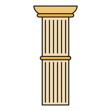 Ancient greek roman fluted column architecture pillar Stock Illustration