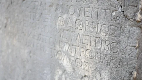 Ancient Greek script in Turkey Video stock 85837294