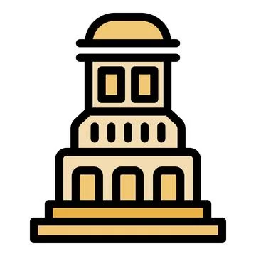Ancient greek temple building front view with stairs Ilustración de archivo