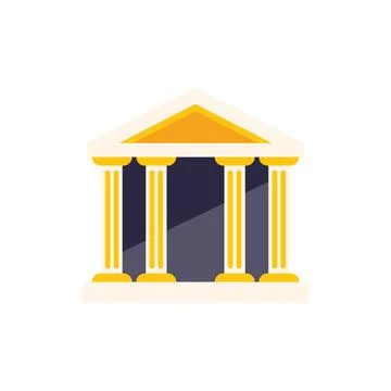 Ancient greek temple facade with columns illustration Ilustración de archivo