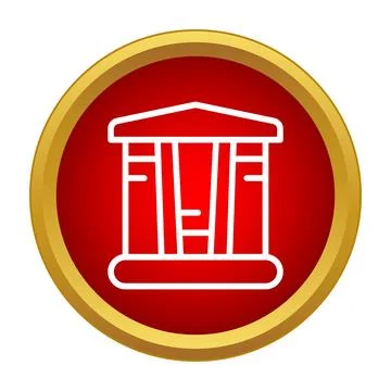 Ancient greek temple icon with columns and pediment Ilustración de archivo