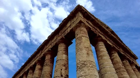 Ancient Greek Temple At Segesta, Sicily Italy Stock Footage 241684006