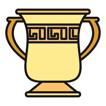 Ancient greek vase with meander pattern icon Stock Illustration