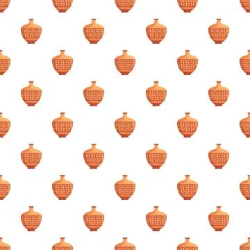Ancient greek vase seamless pattern on white background Stock Illustration