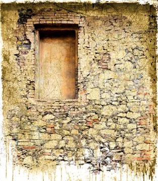 Ancient grunge stone wall background Stock Illustration
