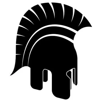 Ancient Helmet, Black White Vector Illustration Stock Illustration