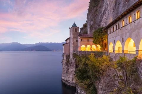 Ancient hermitage at sunset Stock Photos