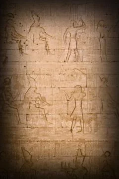 Ancient hierogyphs in shadow Stock Photos