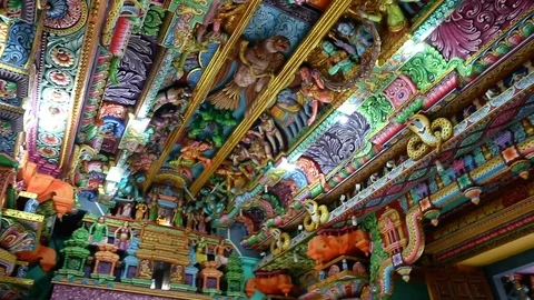 Ancient Hindu Pathirakali Amman temple in Trincomalee, Sri Lanka. Temple was  Stock Footage 89842853