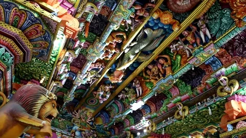 Ancient Hindu Pathirakali Amman temple in Trincomalee, Sri Lanka. Temple was  Stock Footage 89843232