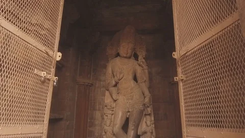 Ancient Hindu Stone Statue. Stock Footage 98168822