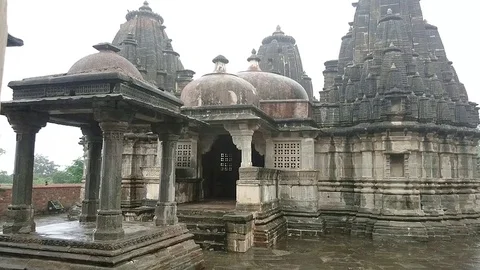 Ancient Hindu Temple Walk through Stock Footage 78740293
